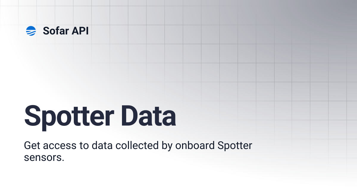 Spotter Data | Sofar API