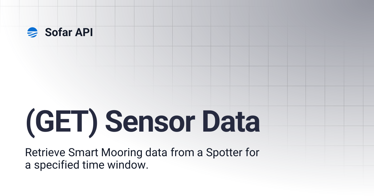 (GET) Sensor Data | Sofar API